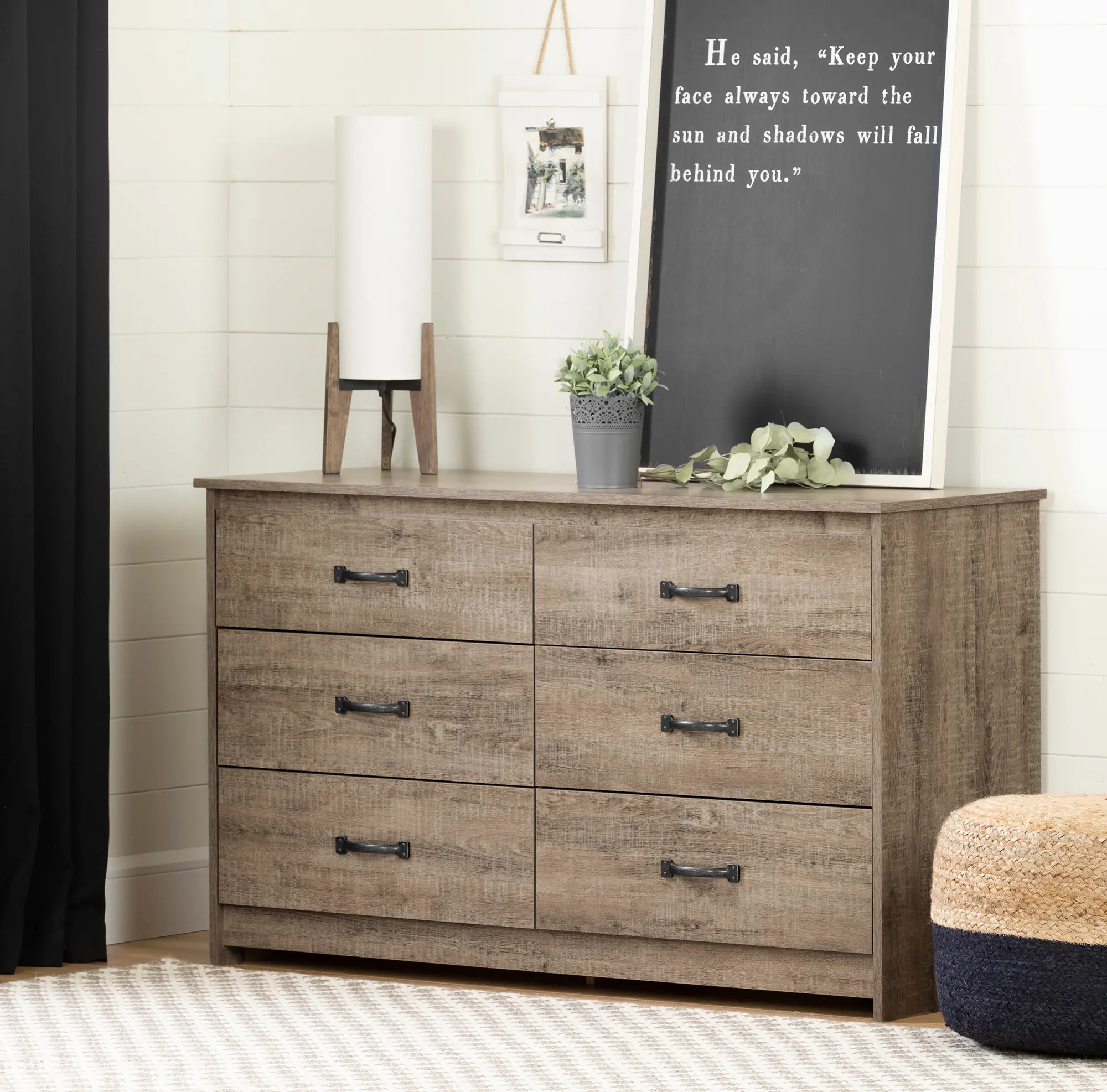 12231 Tassio Farmhouse Weathered Oak Dresser-1