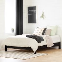 12239 Modern Farmhouse Ebony Black Queen Platform Bed - Tassio