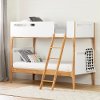 12244 Modern White Twin over Twin Bunk Bed - Bebble