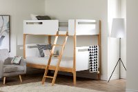12244 Modern White Twin over Twin Bunk Bed - Bebble-3