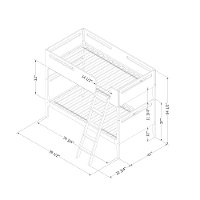 12244 Modern White Twin over Twin Bunk Bed - Bebble-8