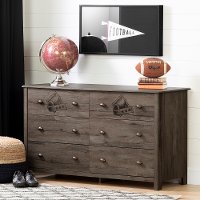 12263 Fall Oak Brown Football Dresser - Vinbardi