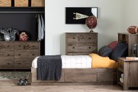 12266 Brown Football Twin Bookcase Headboard - Vinbardi-3