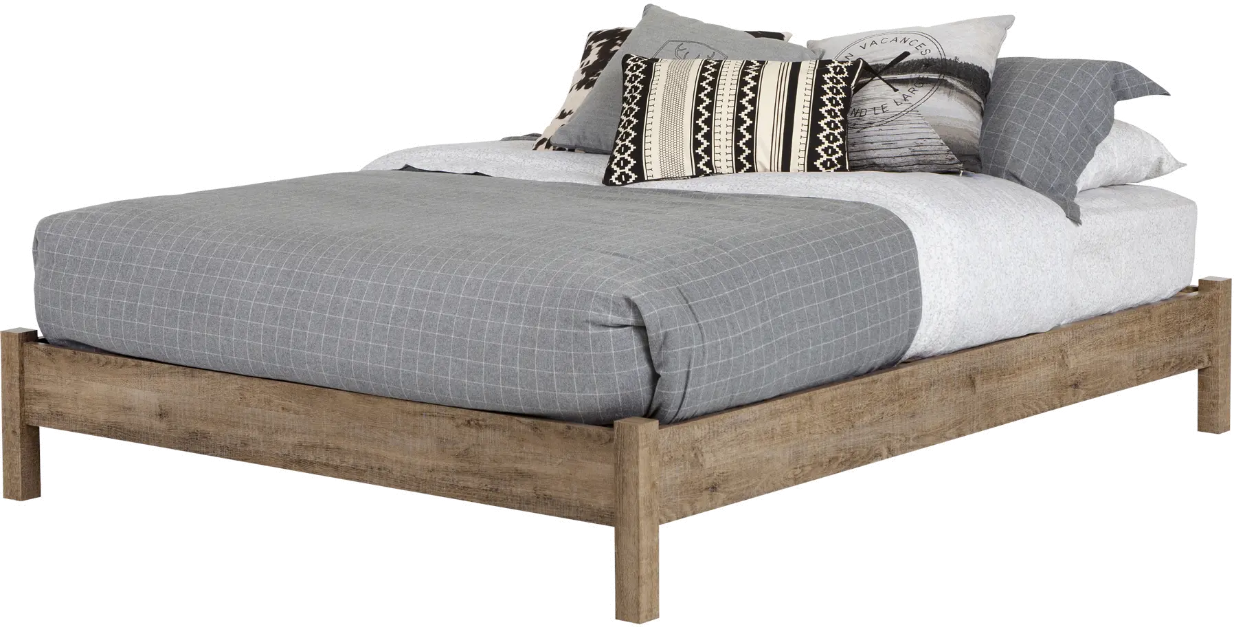 12272 Weathered Oak Full Platform Bed - Munich-3
