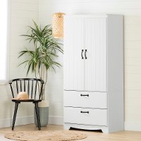 12275 Cottage White Wardrobe Armoire - Farnel