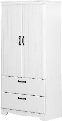 12275 Cottage White Wardrobe Armoire - Farnel-8