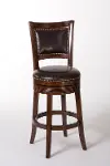 Lockefield Brown Cherry Swivel Counter Height Stool