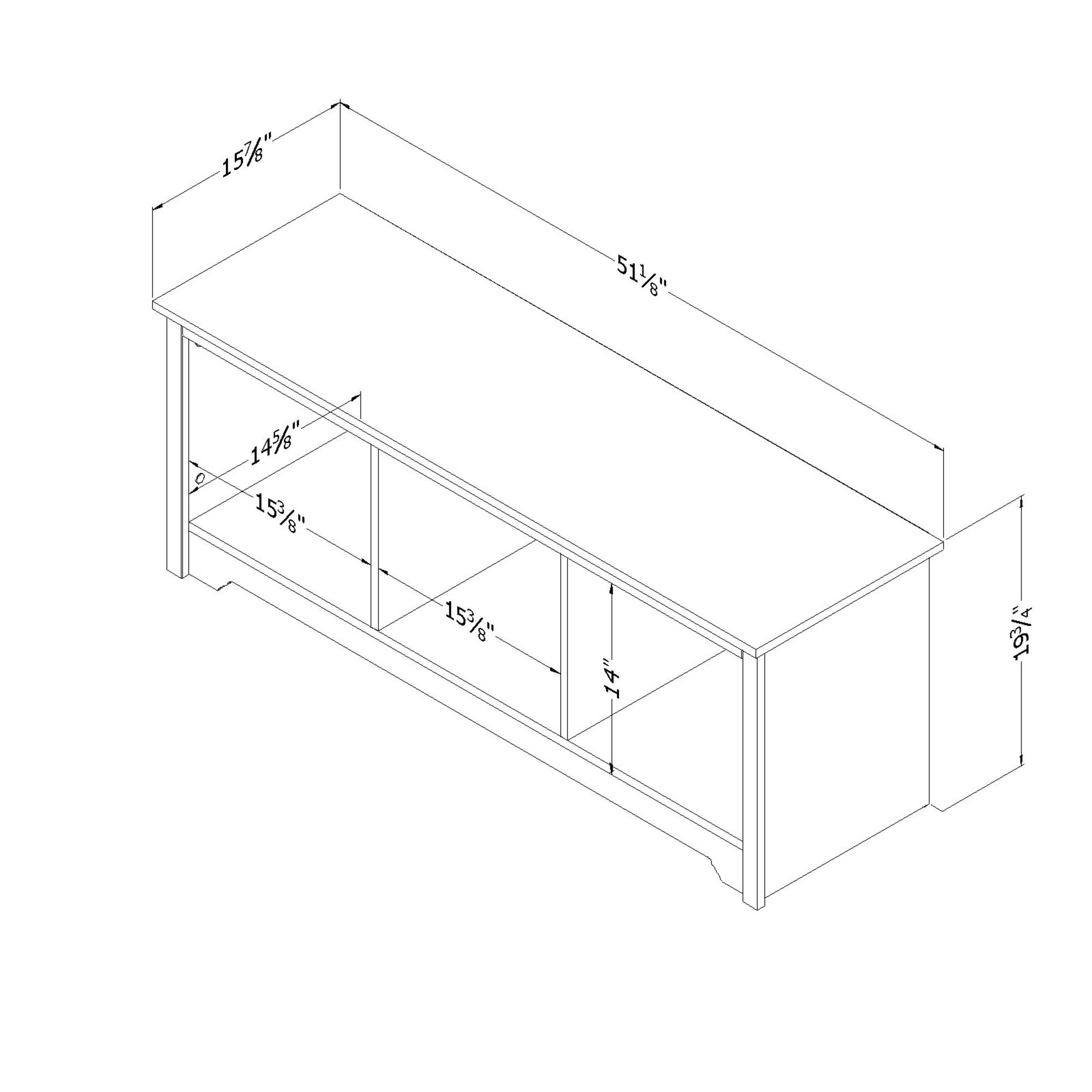 12316 Gray Oak Cubby Storage Bench - Vito-5