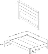 12322 Weathered Oak Full Platform Bed with Headboard - Munich-7
