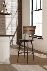 4022-826 Brown and Metal 26 Inch Swivel Counter Height Stool - Jennings