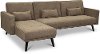 Cozy Chestnut Brown Convertible Sectional Sofa Bed with Chaise - Jenna