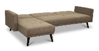 Cozy Chestnut Brown Convertible Sectional Sofa Bed with Chaise - Jenna-2