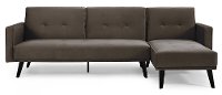 Cozy Chestnut Brown Convertible Sectional Sofa Bed with Chaise - Jenna-4