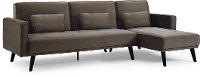 Cozy Chestnut Brown Convertible Sectional Sofa Bed with Chaise - Jenna-5