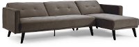 Cozy Chestnut Brown Convertible Sectional Sofa Bed with Chaise - Jenna-8