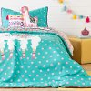 100356 Festive Llama Turquoise 5 Piece Twin Bedding Set - DreamIt