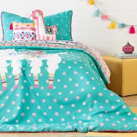 100356 Festive Llama Turquoise 5 Piece Twin Bedding Set - DreamIt
