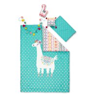 100356 Festive Llama Turquoise 5 Piece Twin Bedding Set - DreamIt-4