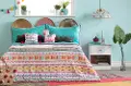 1000357 Festive Llama Turquoise 5 Piece Full Bedding Set - DreamIt