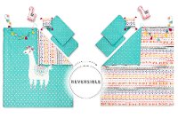 1000357 Festive Llama Turquoise 5 Piece Full Bedding Set - DreamIt-4