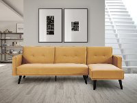 Madrid Mustard Yellow Convertible Sectional Sofa Bed with Chaise - Jenna-5