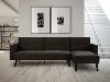 Cozy Granite Gray Convertible Sectional Sofa Bed with Chaise - Jenna