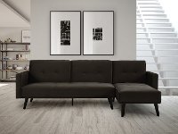 Cozy Granite Gray Convertible Sectional Sofa Bed with Chaise - Jenna