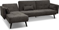Cozy Granite Gray Convertible Sectional Sofa Bed with Chaise - Jenna-4