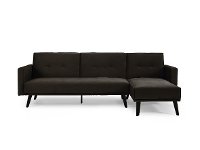 Cozy Granite Gray Convertible Sectional Sofa Bed with Chaise - Jenna-6