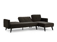 Cozy Granite Gray Convertible Sectional Sofa Bed with Chaise - Jenna-8