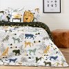 100364 Safari White and Green 5 Piece Full Bedding Set - DreamIt