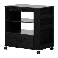 12292 Contemporary Black Oak Microwave Cart - Vietti-2