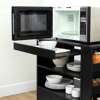 12292 Contemporary Black Oak Microwave Cart - Vietti-3