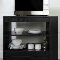 12292 Contemporary Black Oak Microwave Cart - Vietti-8