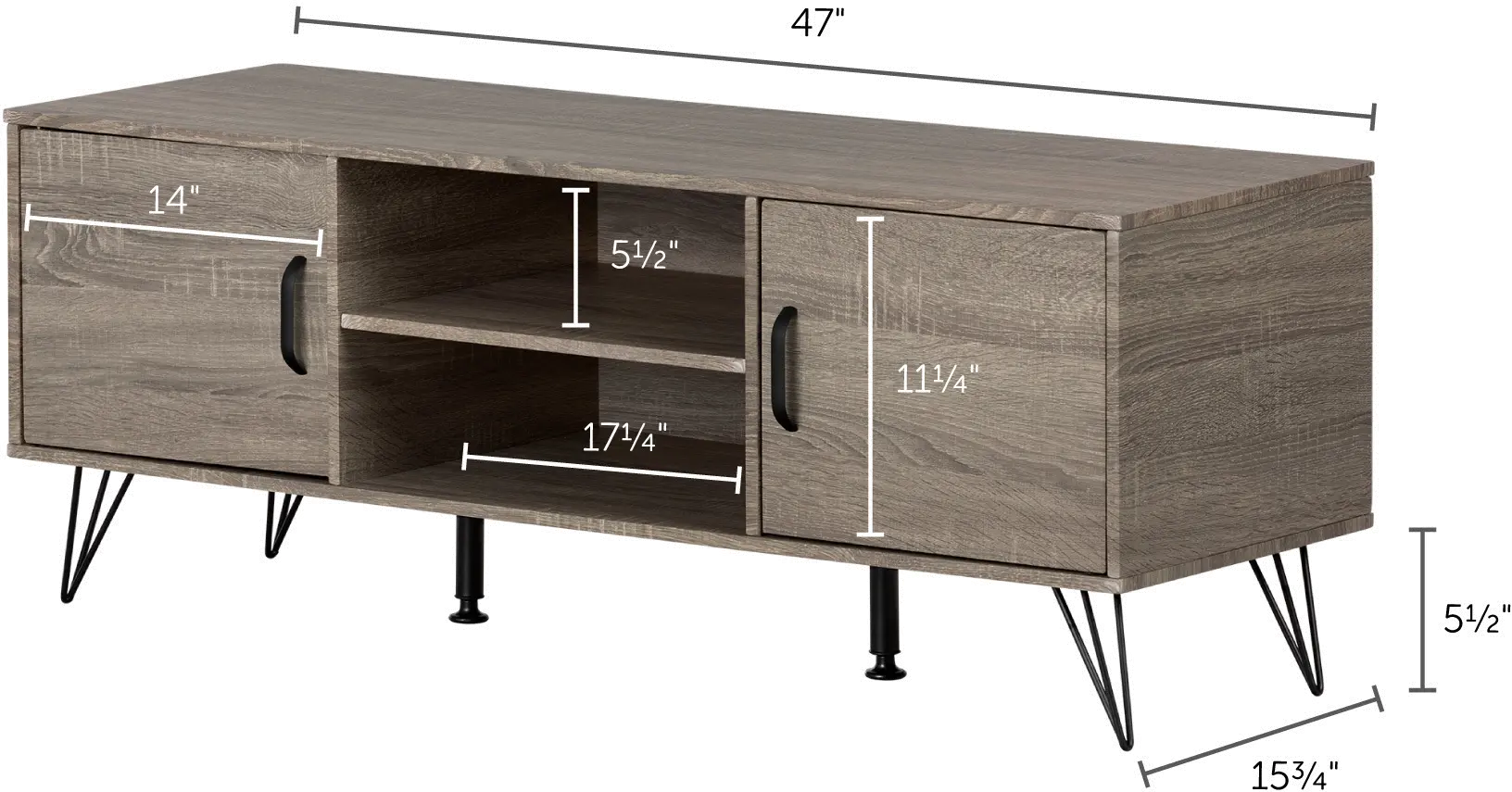 12118 Evane 47 inch Oak Caramel TV Stand with Doors-8