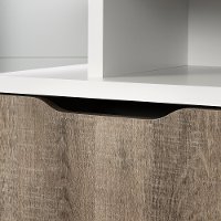 12209 Pure White and Weathered Oak Corner TV Stand - Reflekt-3