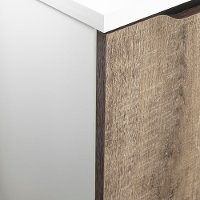 12209 Pure White and Weathered Oak Corner TV Stand - Reflekt-4