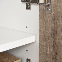 12209 Pure White and Weathered Oak Corner TV Stand - Reflekt-5