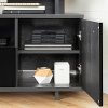 12210 Gray Oak and Black Corner TV Stand - Reflekt-6