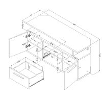 12210 Gray Oak and Black Corner TV Stand - Reflekt-7