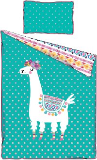 100351 Llama Turquoise Twin Comforter and Pillowcase - DreamIt