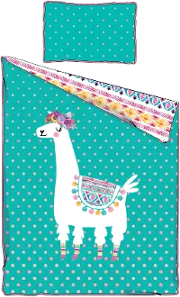 100351 Llama Turquoise Twin Comforter and Pillowcase - DreamIt
