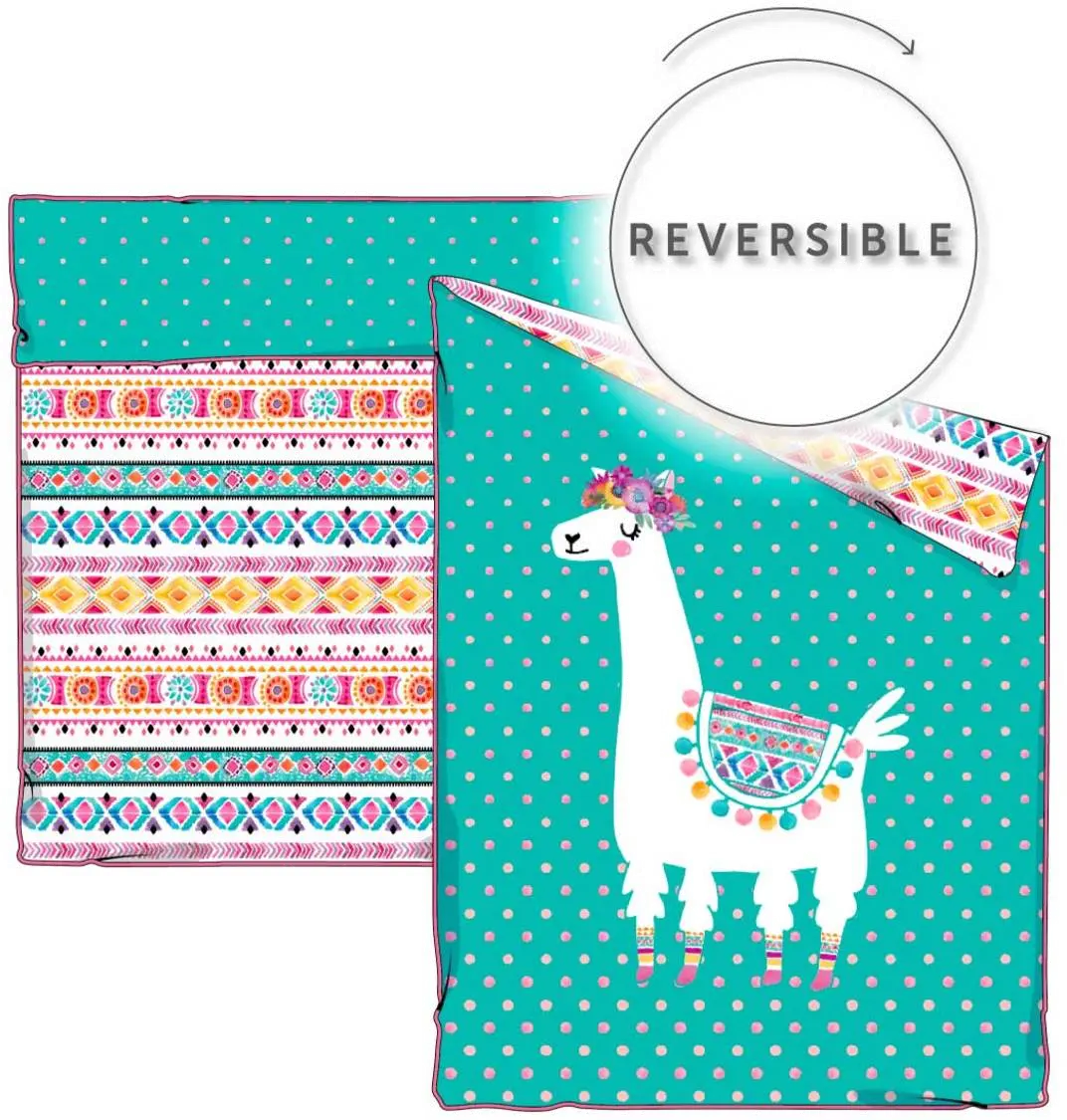100351 Llama Turquoise Twin Comforter and Pillowcase - DreamIt-3
