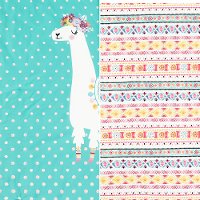 100532 Llama Turquoise Full Comforter and Pillowcases - DreamIt-4