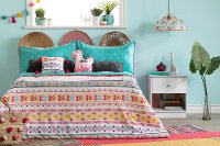 100532 Llama Turquoise Full Comforter and Pillowcases - DreamIt-5