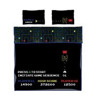 100359 Video Game Black Full Comforter and Pillowcases - DreamIt