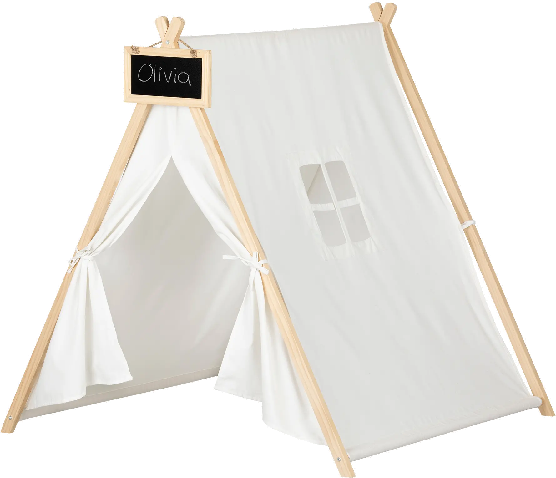 100369 Sweedi Organic Cotton White and Pine Play Tent-2