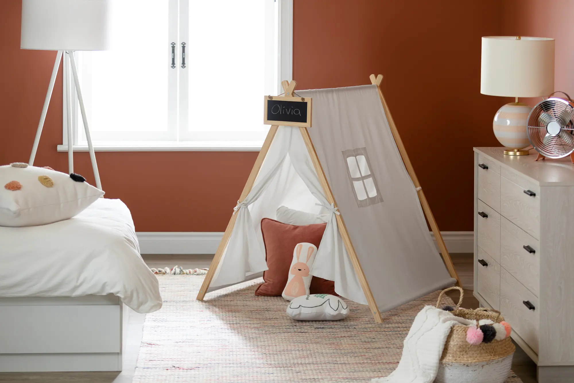 100369 Sweedi Organic Cotton White and Pine Play Tent-4