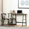 12111 Clearance Oak Caramel Industrial Desk with Storage - Evane