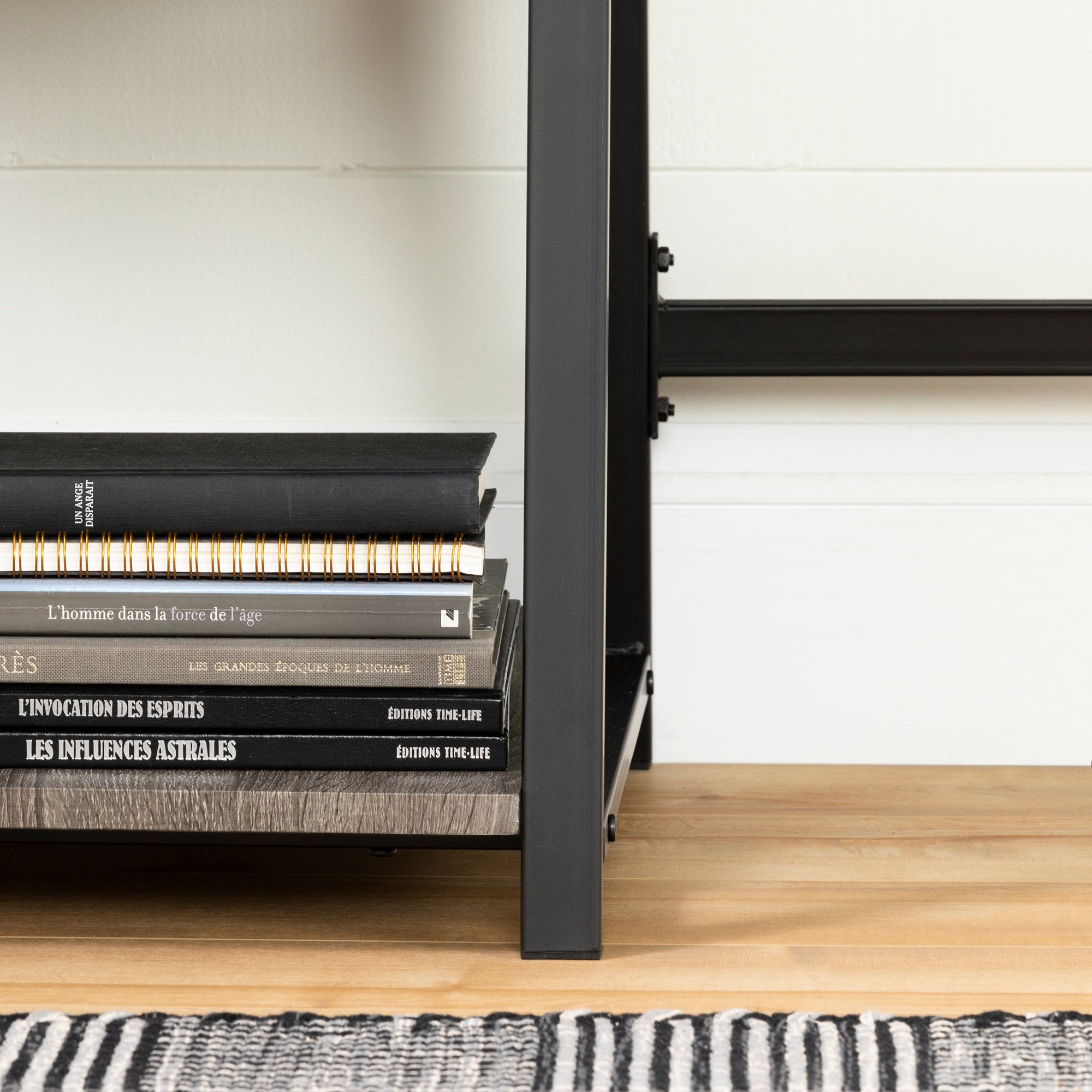 12111 Oak Caramel Industrial Desk with Storage - Evane-2
